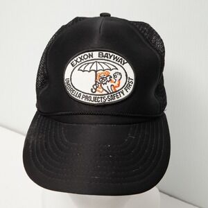Nissin Trucker Hat Men Adjustable Black Exxon Bayway Safety Projects Vintage